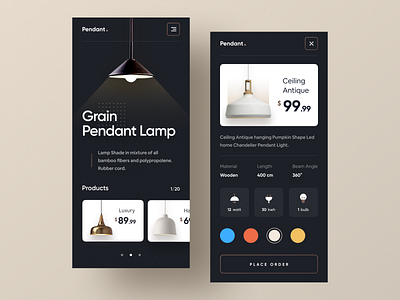 Pendant Lamp - Responsive 2020 trend cart clean design decore shop designer lamp interior shop landing page mobile responsive pendant lamp pendant light pendant store product responsive design typography web design agency webdesign website design