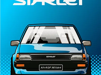 Starlet vector affinity artvector autoart automotive book car carart cardesign carvector design illustration starlet vector