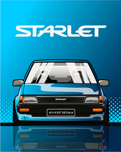 Starlet vector affinity artvector autoart automotive book car carart cardesign carvector design illustration starlet vector