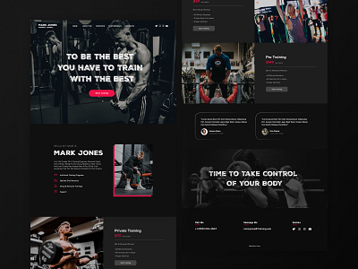 Landing Page for Personal Trainer design figma fitness fitness design flat landing page landing page design minimal minimal design personal trainer personal trainer website responsive design ui ux visual design web web design webdesign website website design