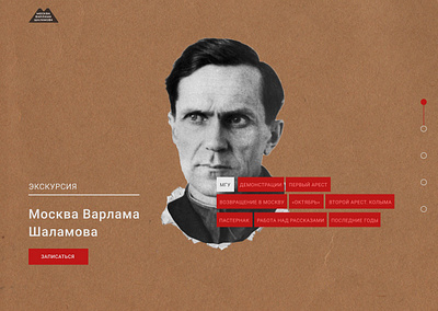 1st page of promo design promo shalamov ui ux web