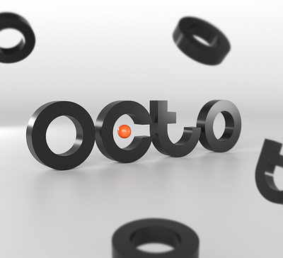 Octo 3d art branding design logo minimal typography vector web website