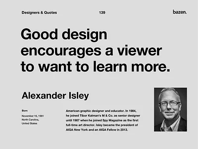 Quote - Alexander Isley design quote design quotes design thinking design tips inspirational inspirational quote inspirational quotes motivational motivational quotes motivationalquote product design quote design quoteoftheday ui ui design uiux uiuxdesign uiuxdesigner ux ux design