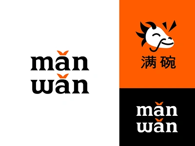 Case study — Mǎn Wǎn Logo Shot asian food asian kitchen bowl brand branding chinese delivery design desire agency dragon food food delivery graphic design identity illustration logo logo design orange symbol typography