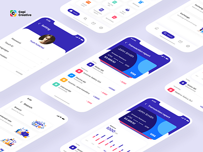 AiriBank - Banking, Finance App UI Kit app balance creative design e wallet finance graphic design lightmode mobile ui ui kit