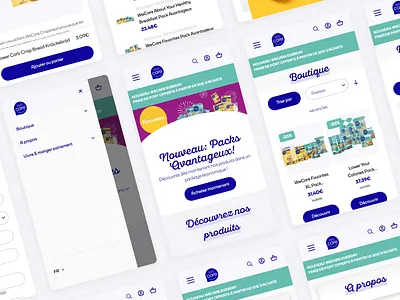 WeCare Website agence design dnd ecommerce food magento mobile navigation product search ui website wecare