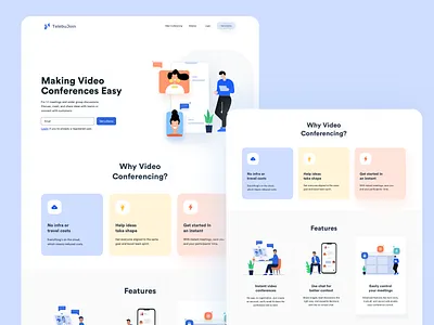 Video Conferencing Page - TelebuJoin audio audiocall call calls conference design dribbble illustration join telebu telebujoin ui ui design video videocall zoom