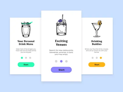 Daily UI 023 - Drink App Onboarding 100daysofui bar app bars bartender beer branding daily 100 challenge daily ui daily ui 023 daily ui 23 dailyui design drink app drinking liquor liquor app ui uiux userexperience wine
