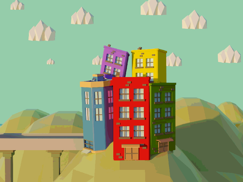 Crazy City - 3D Animation 3d 3d animation 3d art animated animation blender illustration low poly render
