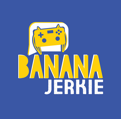 Banana Jerkie custom logo gaming app gaminglogo illustration illustration logo logo design branding logomark podcast art podcast logo twitch twitch.tv typography vector