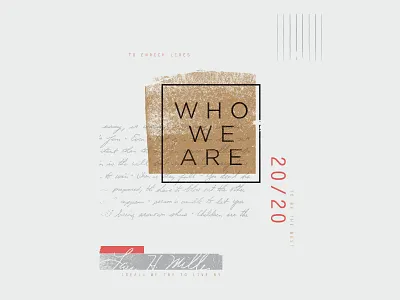Who We Are Title Page illustration logo texture type typography values worn