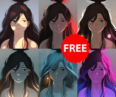 Free Mini Tutorial - Lighting + Basics basics brush design digital paint download drawing free freebie illustration light lighting lights mini tutorial paint painted painting photoshop portrait procreate sketch