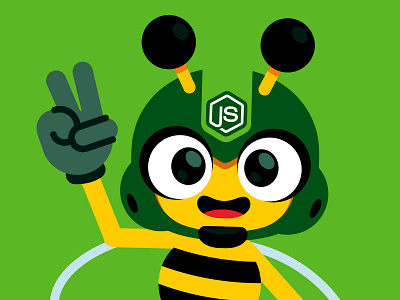 Node Bee! character illustration mascot vector