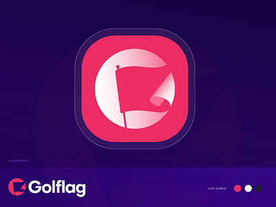 G + Flag ( Golflag ) Logo brand identity brand identity logo branding circle logo conceptual logo creative logo flag logo g g logo golf logo icon iconic logo logo logo mark logo symbol negative space negative space logo playful logo