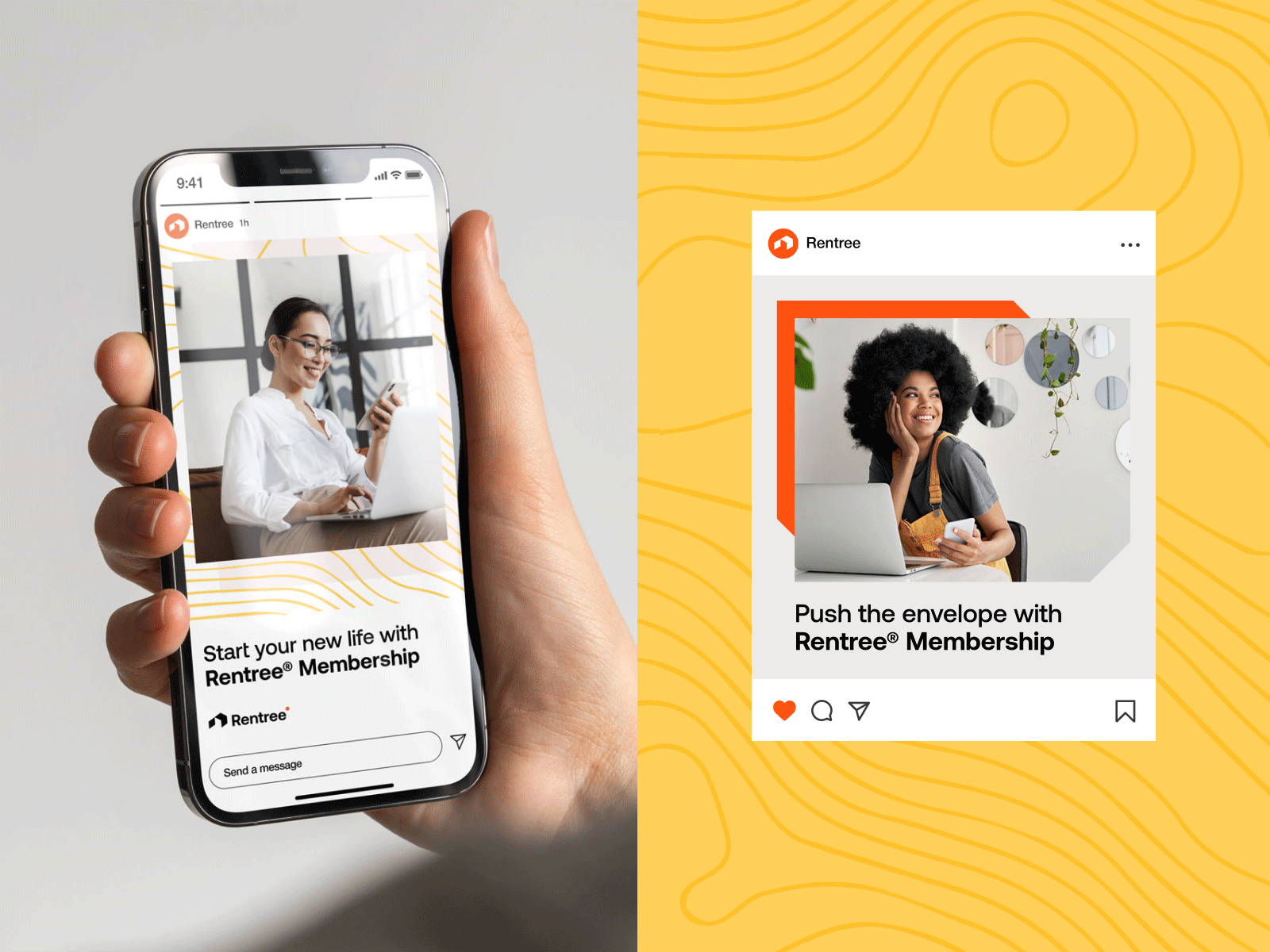 Rentree | Case Study – Social Media brand identity branding design graphic design instagram logo minimalist product design real estate social media ui unikorns ux website