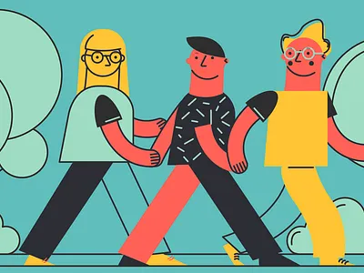 Estranged Students colour and lines design digital graphic design illustration kurzgesagt sw university of salford vector © sasha wates