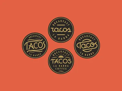 La Barba Breakfast Taco Ideation badge breakfast coffee lettering logo taco tacos typography