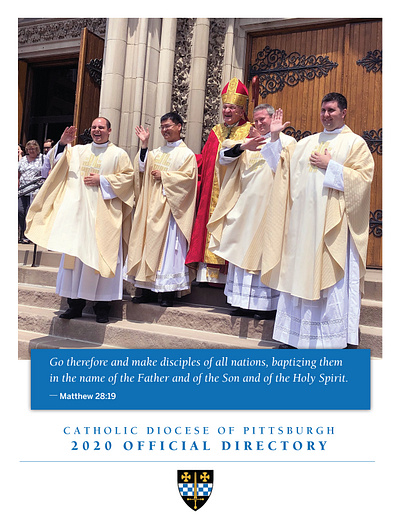 2020 Diocese of Pittsburgh Official Directory book catholic cover design diocese non profit photography pittsburgh typogaphy