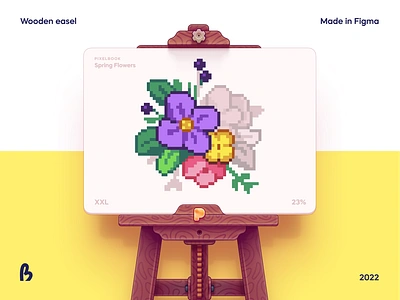 Wooden Easel art coloring game design easel flowrs game ui illustration illustrations numicor ui