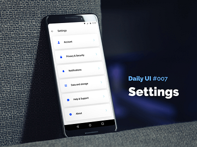 Daily UI #007 — Settings app dailyui daliy ui settings settings ui ui