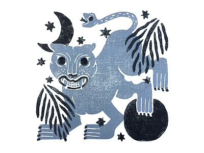 Chimera Handkerchief blockprint chimera design graphic illustration textile