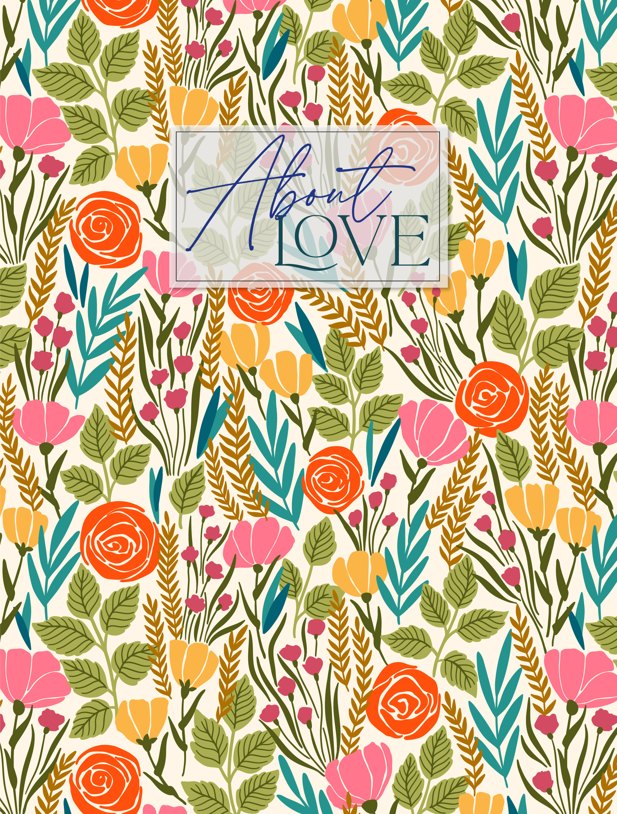 ABOUT LOVE vector seamless pattern design digital download floral flower for sale illustration leaves love maria galybina mariadom nature pattern romantic roses seamless surface textile vector