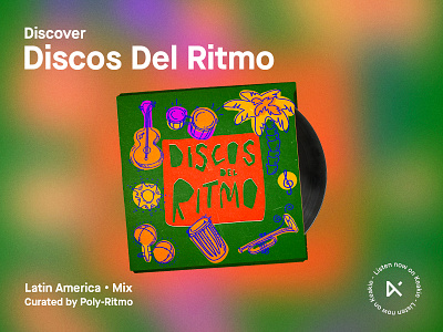 Discover | Discos Del Ritmo album cover artwork branding concept creative design discover discovery graphic graphic design latin latin america music music app record stream vinyl vinyl cover vinyl record visual