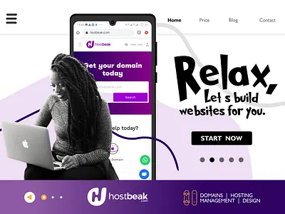 Hostbeak.com Ad Designs branding design flat minimal typography vector web website