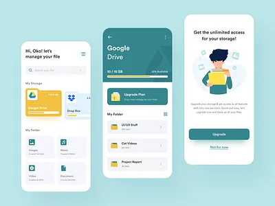 Cloud Storage Management - Mobile App app app design cards clean cloud cloud app daily ui dashboard dribbble drive management management system mobile mobile app storage storages management