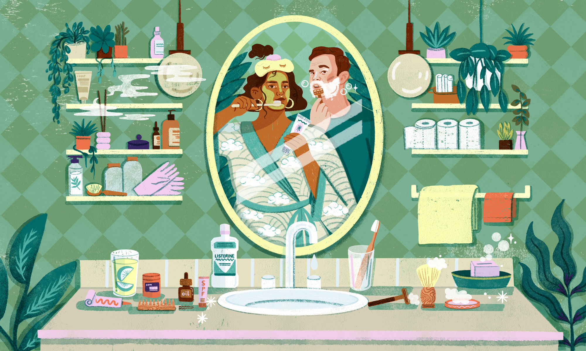 Listerine character digital editorial folioart home illustration olivia waller