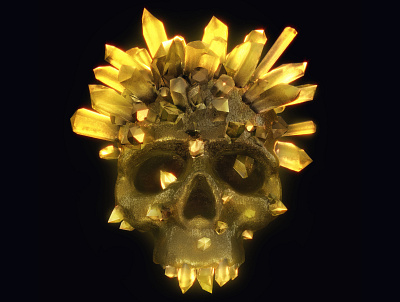 Crystal skull 3d abstract art crystal death design gems head human illustration mineral render skull