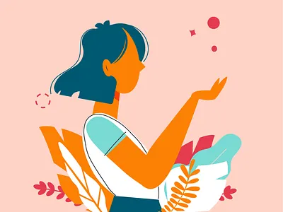 Cover Girl - Desigual Magic – Loyalty App Program character design design flat design flat illustration flowers girl illustration magic.magic girl nature vector vector artwork