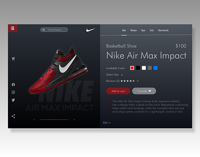 Nike Air Max Impact app branding design web