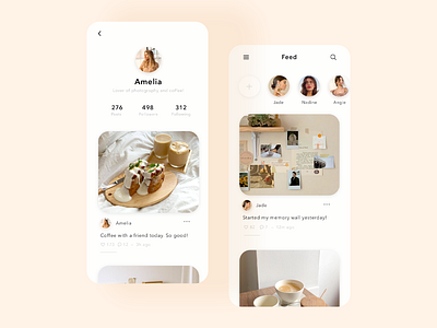 Social Media app design dailyui graphic design mobile design peach app social app social media ui ui design