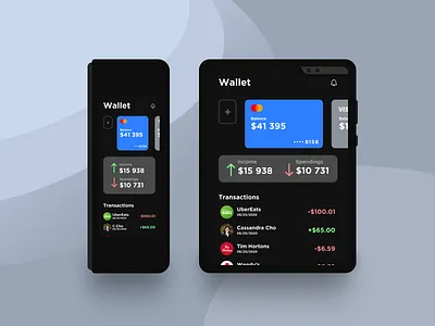 Wallet App Concept - Folding Screen app bank bank app banking bankingapp figma fold folding screen galaxy fold interface moblie ui uiux wallet wallet app walletapp