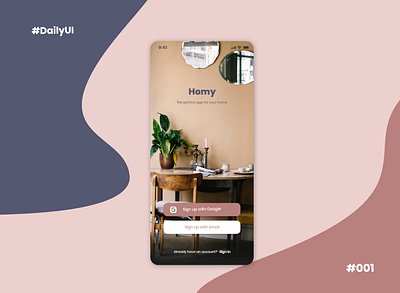 Daily UI #001 app daily 100 challenge dailyui design mobile mobile ui ui userinterface