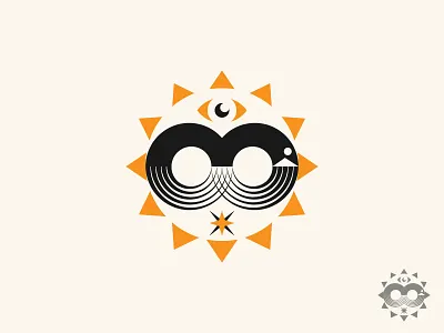 Creature for number 8 creature eye geometric geometry illustration infinity logo mark nature number 8 rays sacred snake star sun symbol