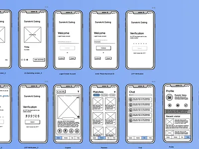 Wireframe-Sarkari Dating App wireframe