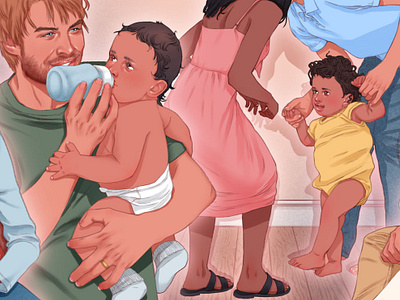Parental Stages child digital editorial family folioart illustration parent sarah maxwell