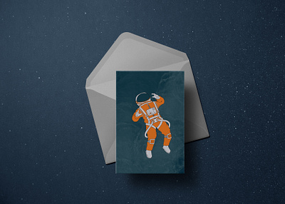 Astronaut Card astronaut cards design illustration postcard space spaceman vector