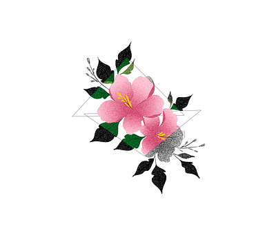 hibiscus flower illustration noise vector