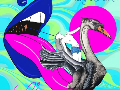 Talyn + Ayora Experimental Collab bird drawing illustration swan woman
