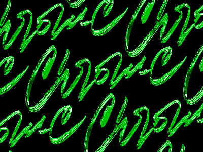 Chrome pattern calligraphy lettering