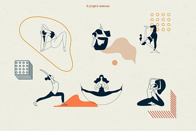 Content.Yoga.Graphic KIT abstract graphics hatha yoga pose yoga mat yoga pose