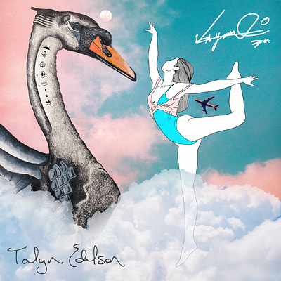Talyn + Ayora Experimental Collab II airplane clouds drawing illustration sky swan yoga