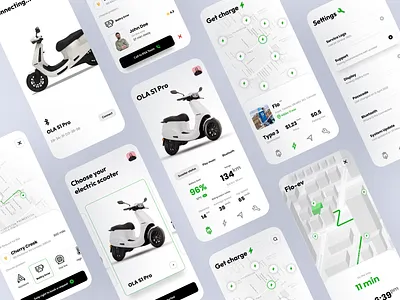 EV Mobile App Concept app charging chargingstation clean design e vehicle electric electricvehicle ev charge flat location map mobile ui ux vehicle