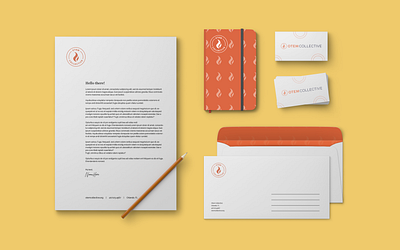 Non-profit Brand Identity brand brand identity branding business card circles envelope fire flame identity letterhead nonprofit orange yellow