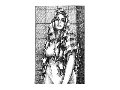 Nude blanckandwhite character art characterdesign comicart draw emiliano raspante illustration illustration art ink wash nude pen art selfie toilet
