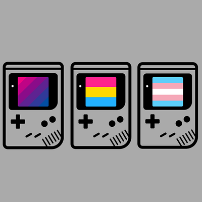 Pride game boys art bisexual bisexual community bisexual pride console digital digital art game art game boy lgbt lgbtq lgbtqia mixed media nintendo pansexual retro transgender video game art video game console video games