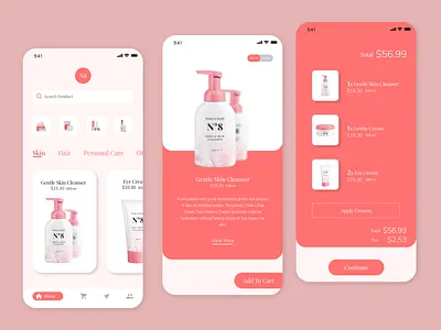 E-commerce beauty app adobe xd app branding design uidesign ux